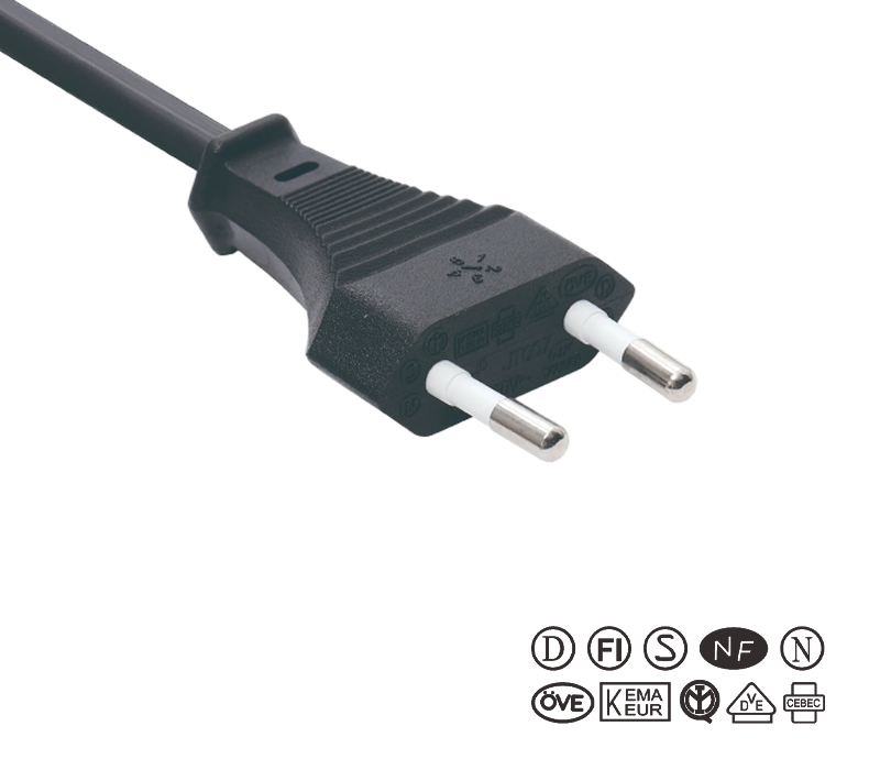 JT007/FY001 2,5A 250V europeisk standard med två stift