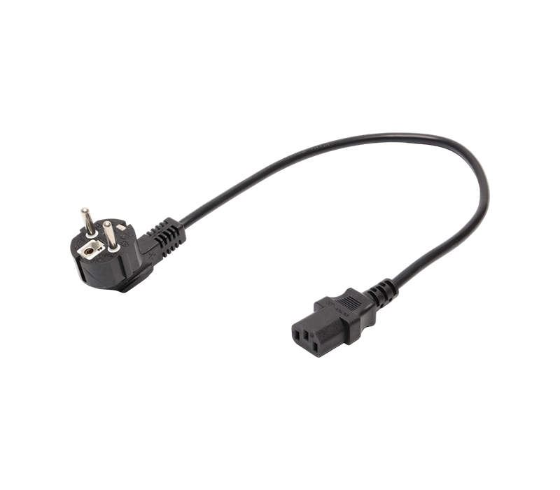 JT008/FY003+JT-ST3 16A 250V europeisk standard trestift 90-graders armbågsplugg med IEC C13-kontakt