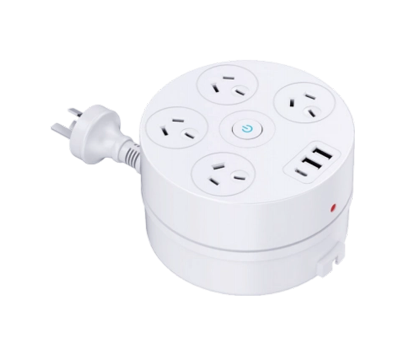 AU08 Kabelupprullare Power Strip med indragbar sladd