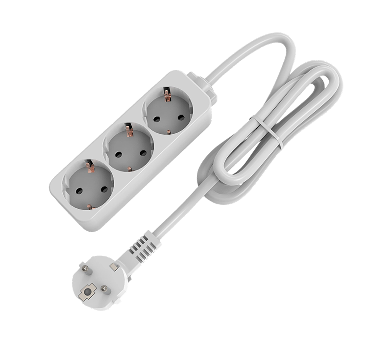 E09-3 Power Strip i europeisk stil med tre uttag